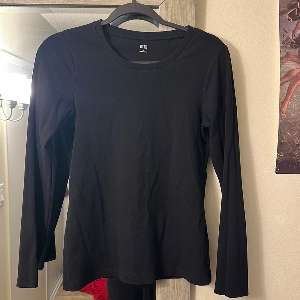 Uniqlo WOMEN RIBBED COTTON CREW NECK LONG SLEEVED T-SHIRT